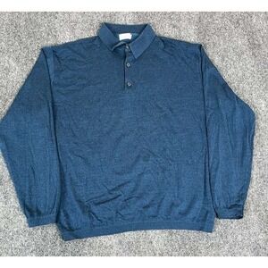 Maus Hoffman Men's Blue Cotton Polyester Polo Knit Shirt Sweater XXL USA Made